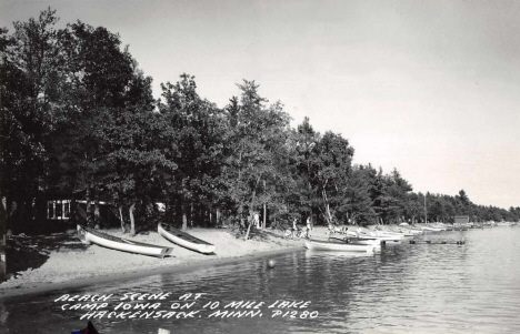 Beach Scene at Camp Iowa on Ten Mile Lake, Hackensack Minnesota, 1953