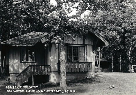 Cabin 2 at Mascot Resort on Webb Lake, Hackensack Minnesota, 1954