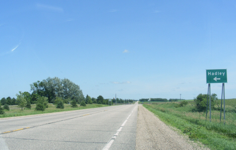 Hadley highway sign on Minnesota Highway 30, Hadley Minnesota, 2014