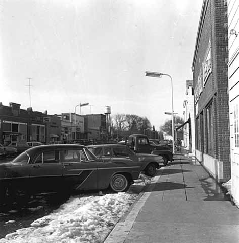 Street scene, Hanska Minnesota, 1962