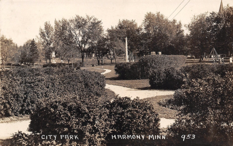 City Park, Harmony Minnesota, 1930