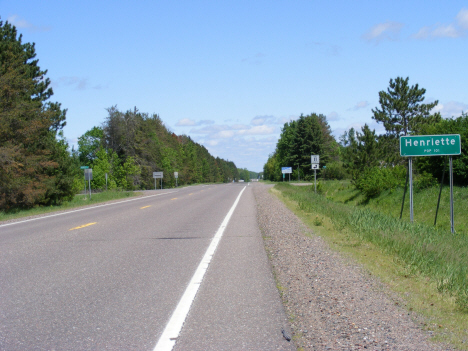 Population sign on State Highway 65, Henriette Minnesota, 2007
