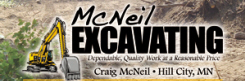 McNeil Excavating, Hill City Minnesota