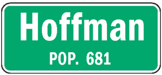 Hoffman Minnesota population sign