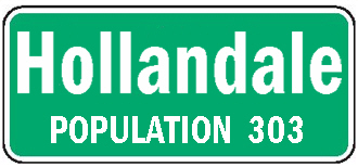 Hollandale Minnesota population sign