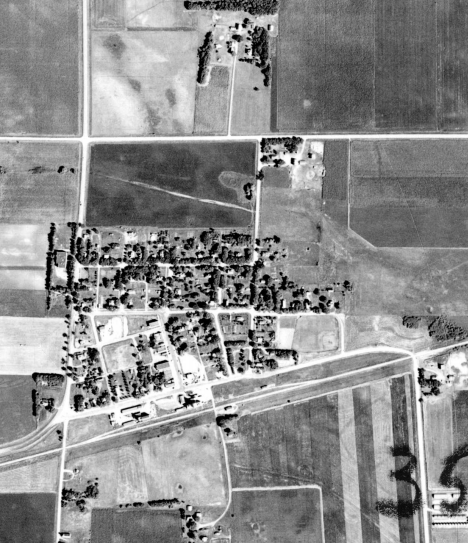 Aerial view, Holloway Minnesota, 1955