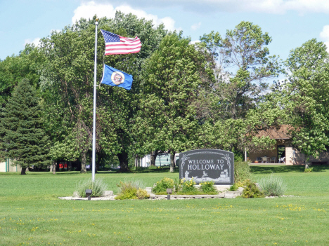 Welcome sign, Holloway Minnesota, 2014