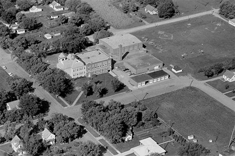 Aerial view, School, Jeffers Minnesota, 1962
