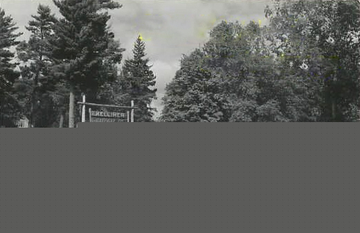 Welcome sign, Kelliher Minnesota, 1950's