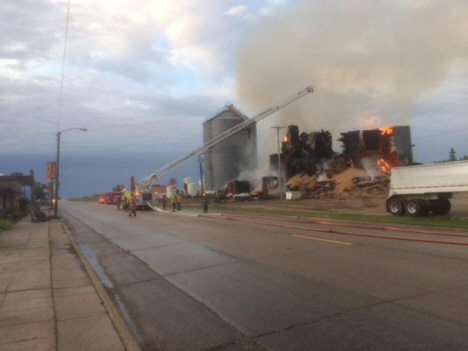 Fire at Farmers Elevator, Kennedy Minnesota, 2016