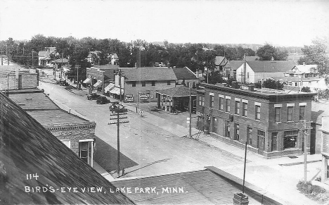 Birds eye view, Lake Park Minnesota, 1934