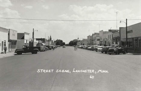Street scene, Lancaster Minnesota, 1960's