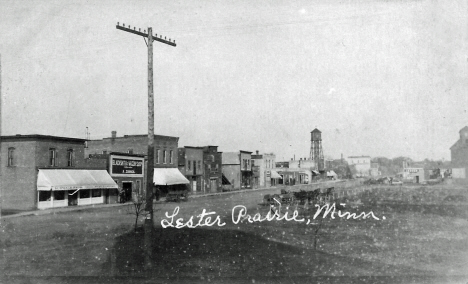 Street scene, Lester Prairie Minnesota, 1908
