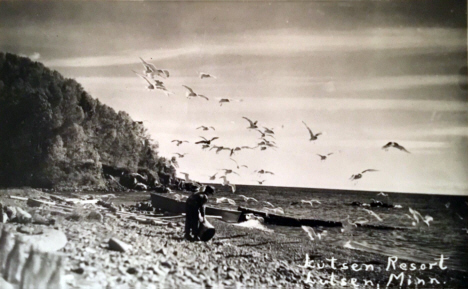 Lake Superior Beach at Lutsen Resort, Lutsen Minnesota, 1940's