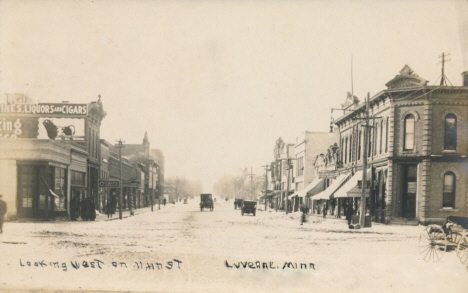 Looking west on Main Street, Luverne Minnesota, 1908
