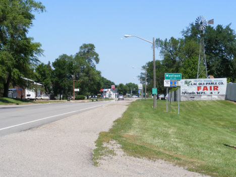 City limits and population sign, Madison Minnesota, 2014
