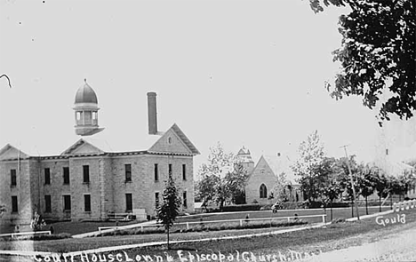 Court House and Episcopal Church at Mantorville Minnesota, 1910