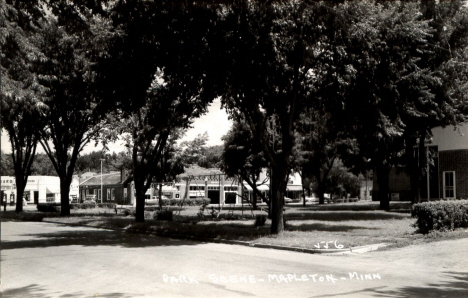 Street scene, Mapleton Minnesota, 1950's