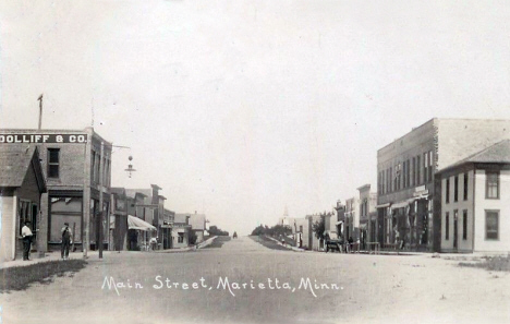 Main Street, Marietta Minnesota, 1915