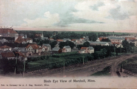 Birds eye view of Marshall Minnesota, 1909