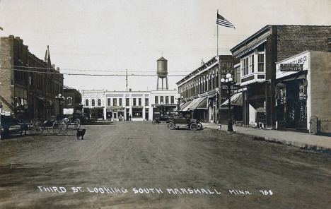 Third Street looking south, Marshall Minnesota, 1910's