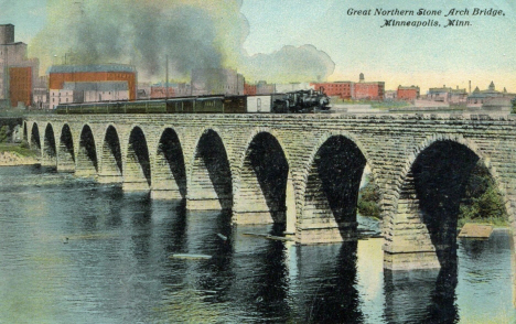 Great Northern Stone Arch Bridge, Minneapolis Minnesota, 1911