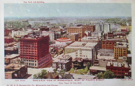 Birds eye view of Minneapolis west of Fourth Street, 1905