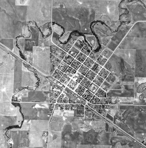 Aerial view, Minneota Minnesota, 1938