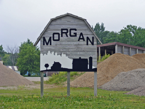 Welcome sign, Morgan Minnesota, 2011