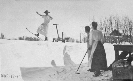 Scene after snowstorm, Morgan Minnesota, 1917