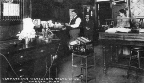 Interior, Farmers and Merchants State Bank, Morgan Minnesota, 1910's