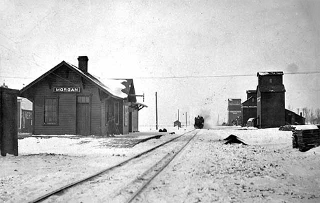 Depot and elevators, Morgan Minnesota, 1905