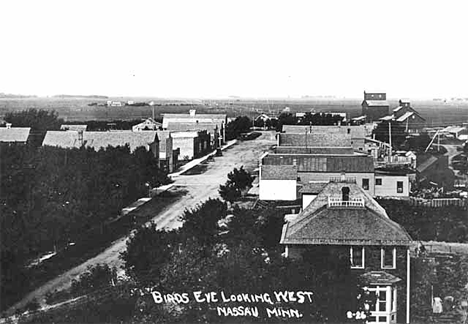 Bird's-eye view of Nassau Minnesota looking west, 1900