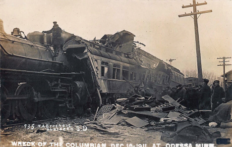 Wreck of the Columbian train, Odessa Minnesota, 1911