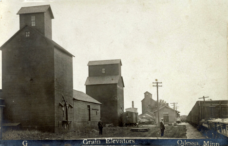 Grain elevators, Odessa Minnesota, 1910's