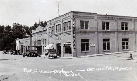 Park Garage and Orpheum Theatre, Ortonville Minnesota, 1926