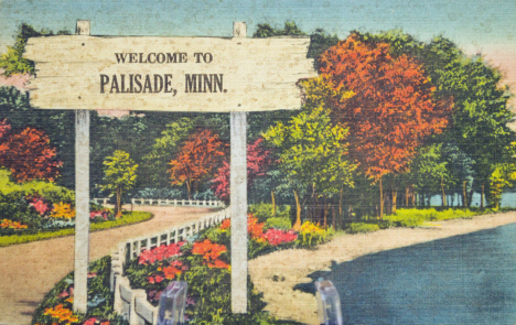 Welcome to Palisade Minnesota postcard, 1940's