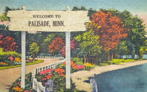 Welcome to Palisade Minnesota postcard, 1940's