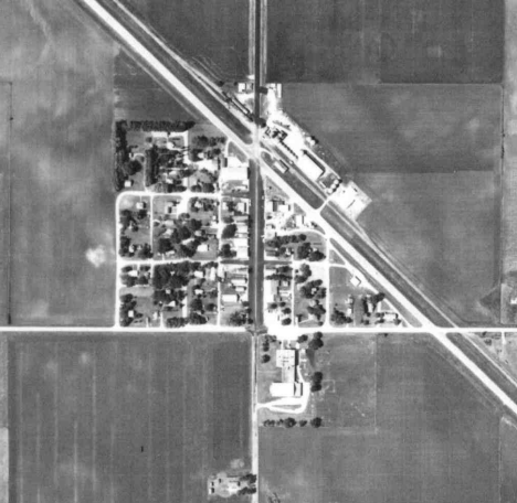 Aerial view, Pemberton Minnesota, 1964