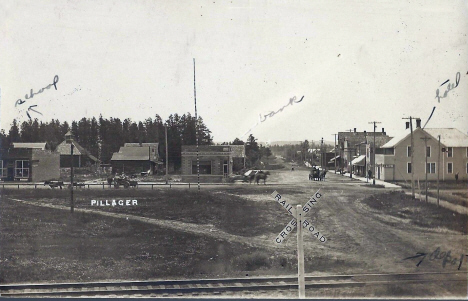 Street scene, Pillager Minnesota, 1908