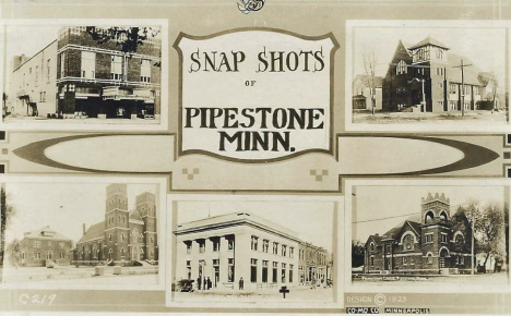 Multiple scenes, Pipestone Minnesota, 1923