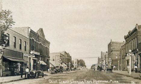 Olive Street looking east, Pipestone Minnesota, 1916