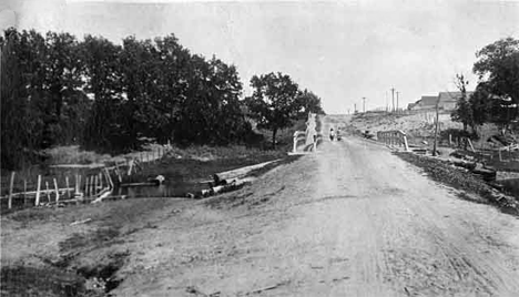 Red Lake stores at top of hill, Red Lake Minnesota, 1918