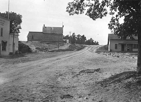 View of Red Lake, John Morrison's store at top of hill on left, 1918