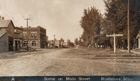 Main Street, Rushmore Minnesota, 1910