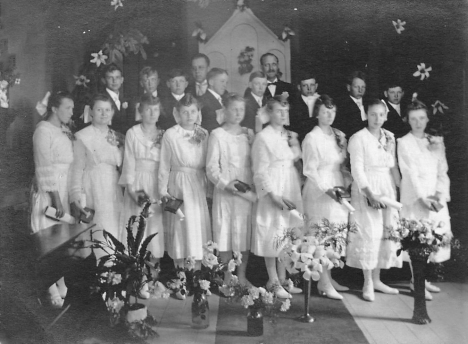 Confirmation Class, Waterloo Ridge Church, Spring Grove Minnesota, 1920's