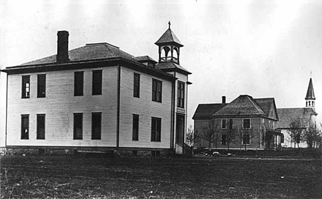 St. Leo Parochial School, rectory and Catholic church, St. Leo Minnesota, 1930