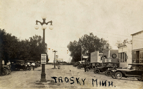 Street scene, Trosky Minnesota, 1917