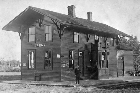 Railroad depot, Trosky Minnesota, 1920's