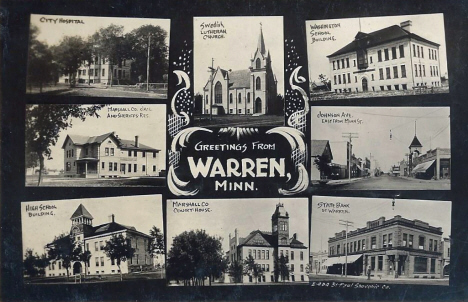 Multiple scenes, Warren Minnesota, 1910's